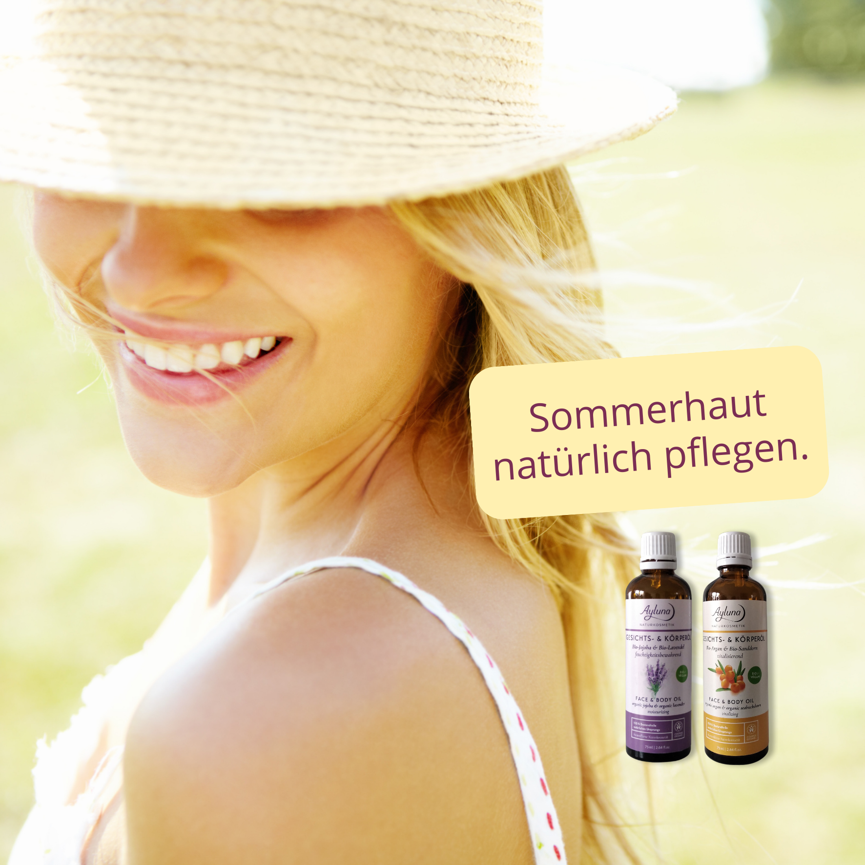 Sanfte, erfrischende Pflege für sonnige Tage – leichte Texturen, natürliche Inhaltsstoffe, pures Wohlbefinden.